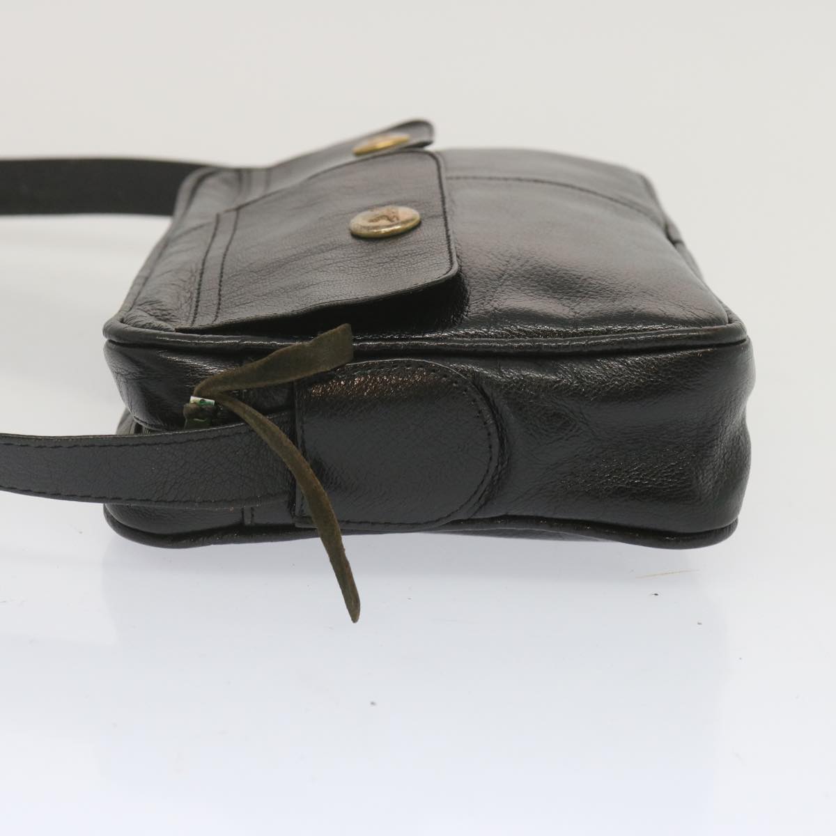 CELINE Shoulder Bag Leather Black  68125
