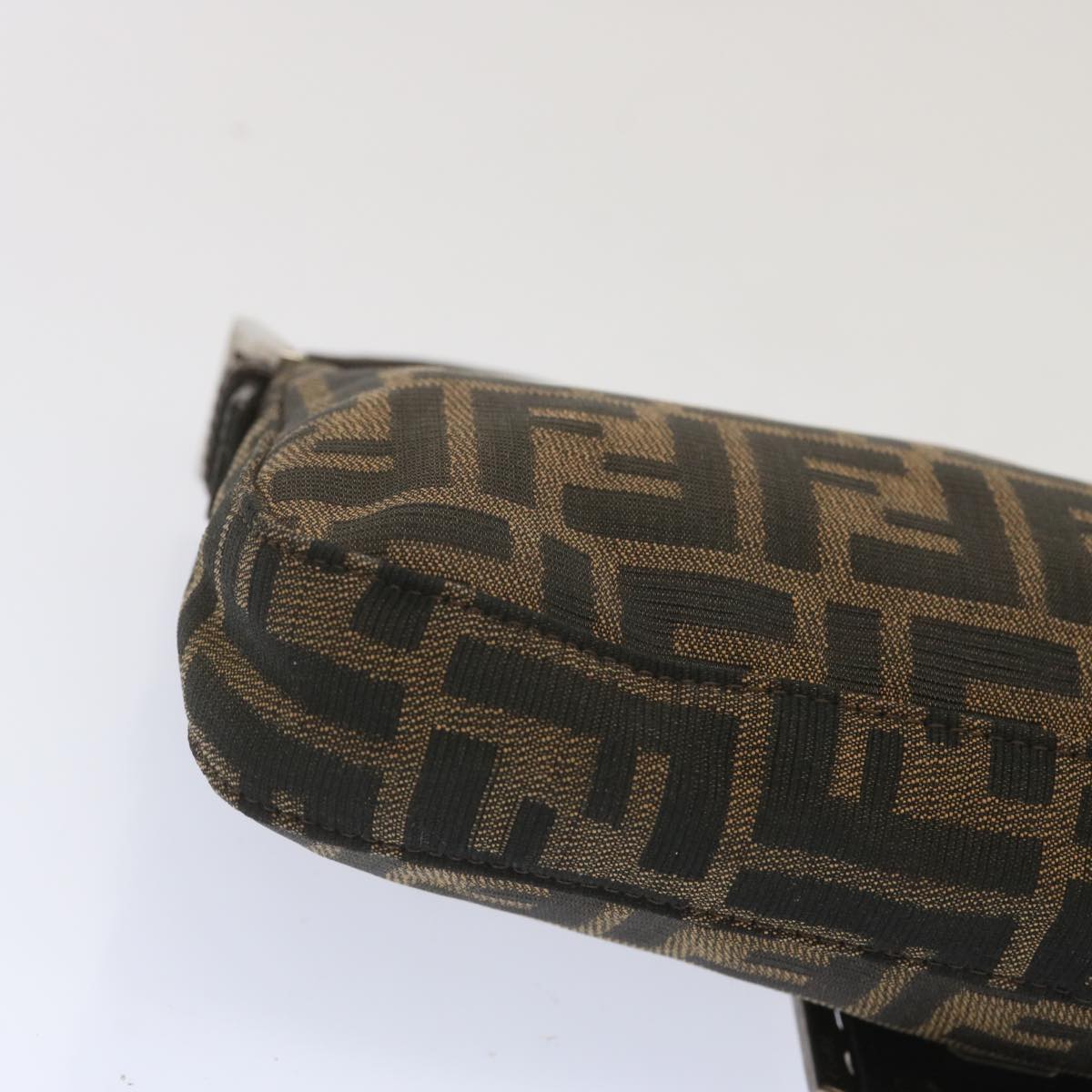 FENDI Zucca Canvas Mamma Baguette Shoulder Bag Black Brown68148