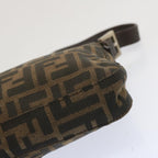 FENDI Zucca Canvas Mamma Baguette Shoulder Bag Black Brown68148