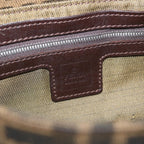 FENDI Zucca Canvas Mamma Baguette Shoulder Bag Black Brown68148