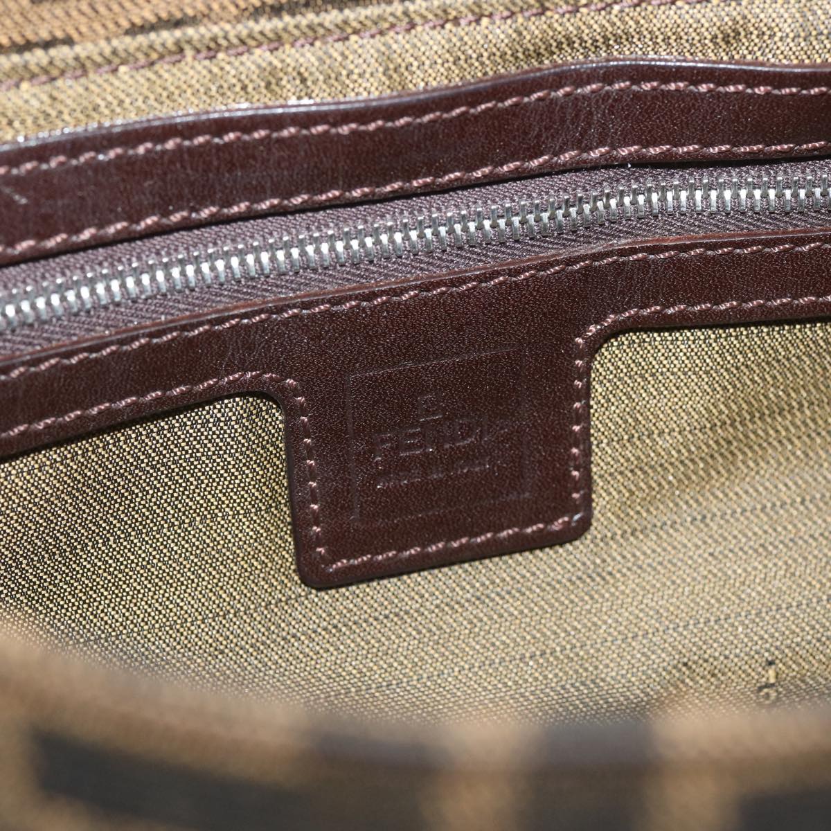 FENDI Zucca Canvas Mamma Baguette Shoulder Bag Black Brown68148