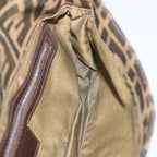 FENDI Zucca Canvas Mamma Baguette Shoulder Bag Black Brown68148