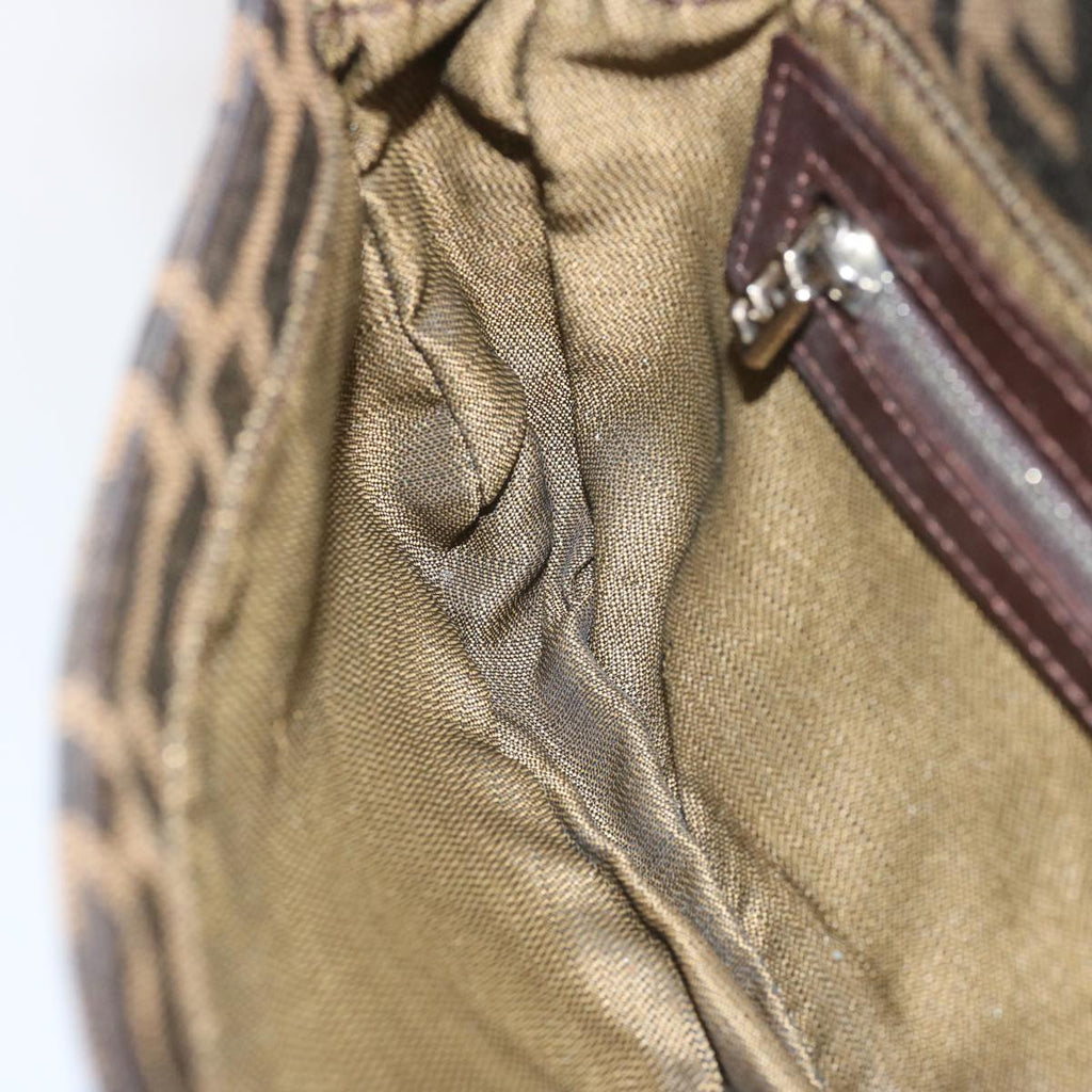 FENDI Zucca Canvas Mamma Baguette Shoulder Bag Black Brown68148