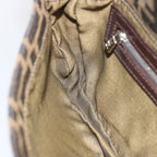 FENDI Zucca Canvas Mamma Baguette Shoulder Bag Black Brown68148
