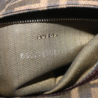 FENDI Zucca Canvas Mamma Baguette Shoulder Bag Black Brown68148