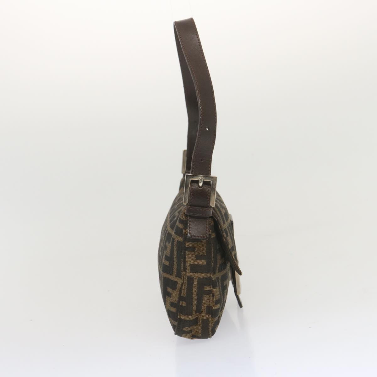 FENDI Zucca Canvas Mamma Baguette Shoulder Bag Black Brown68148