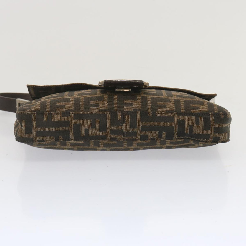 FENDI Zucca Canvas Mamma Baguette Shoulder Bag Black Brown68148