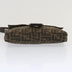FENDI Zucca Canvas Mamma Baguette Shoulder Bag Black Brown68148