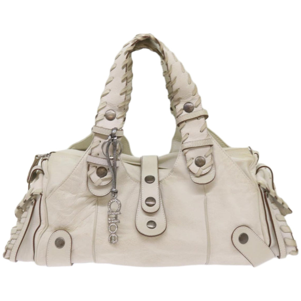 Chloe Silverado Shoulder Bag Leather White 68156