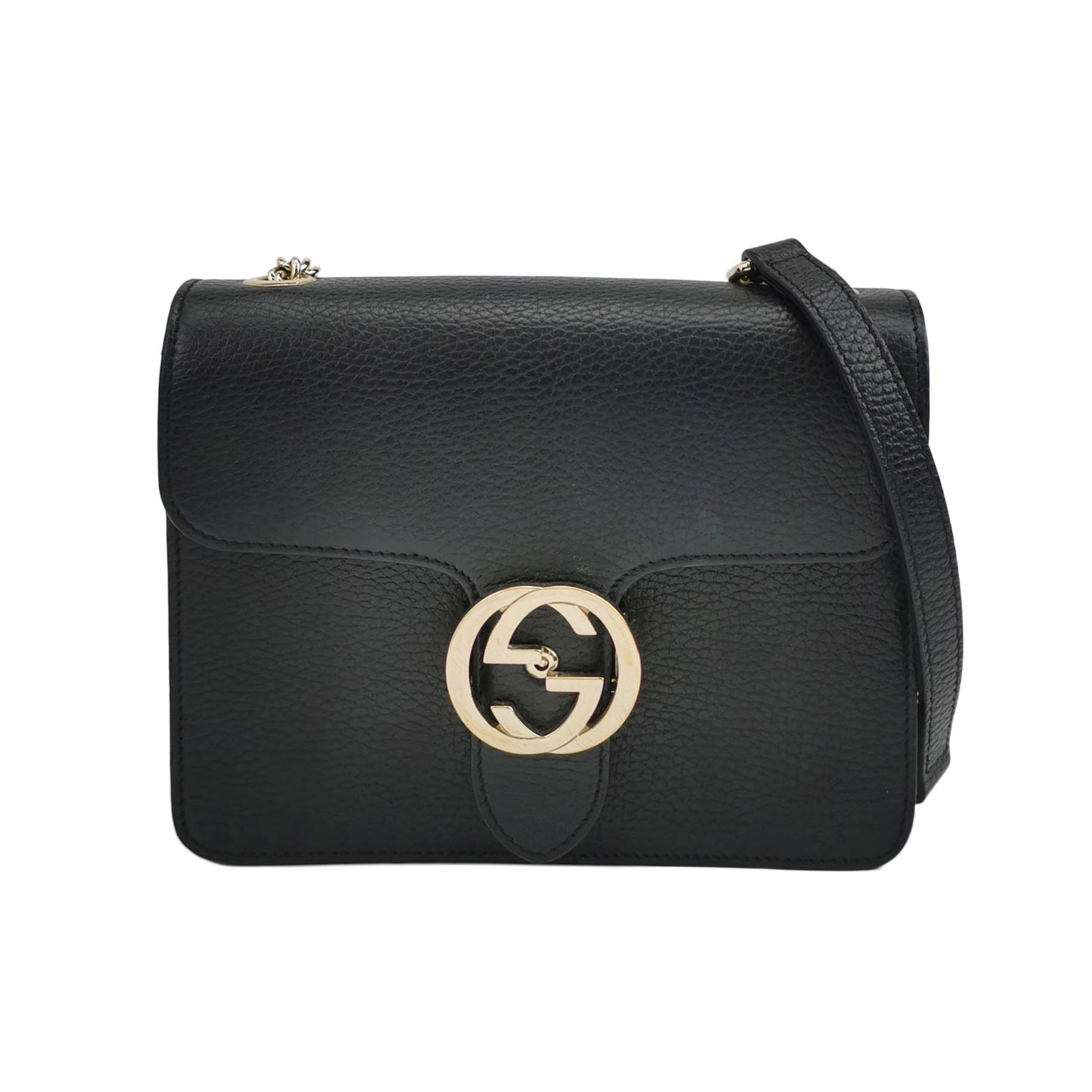 Gucci Interlocking G Small Leather Solid Shoulder Bag 057850200351
