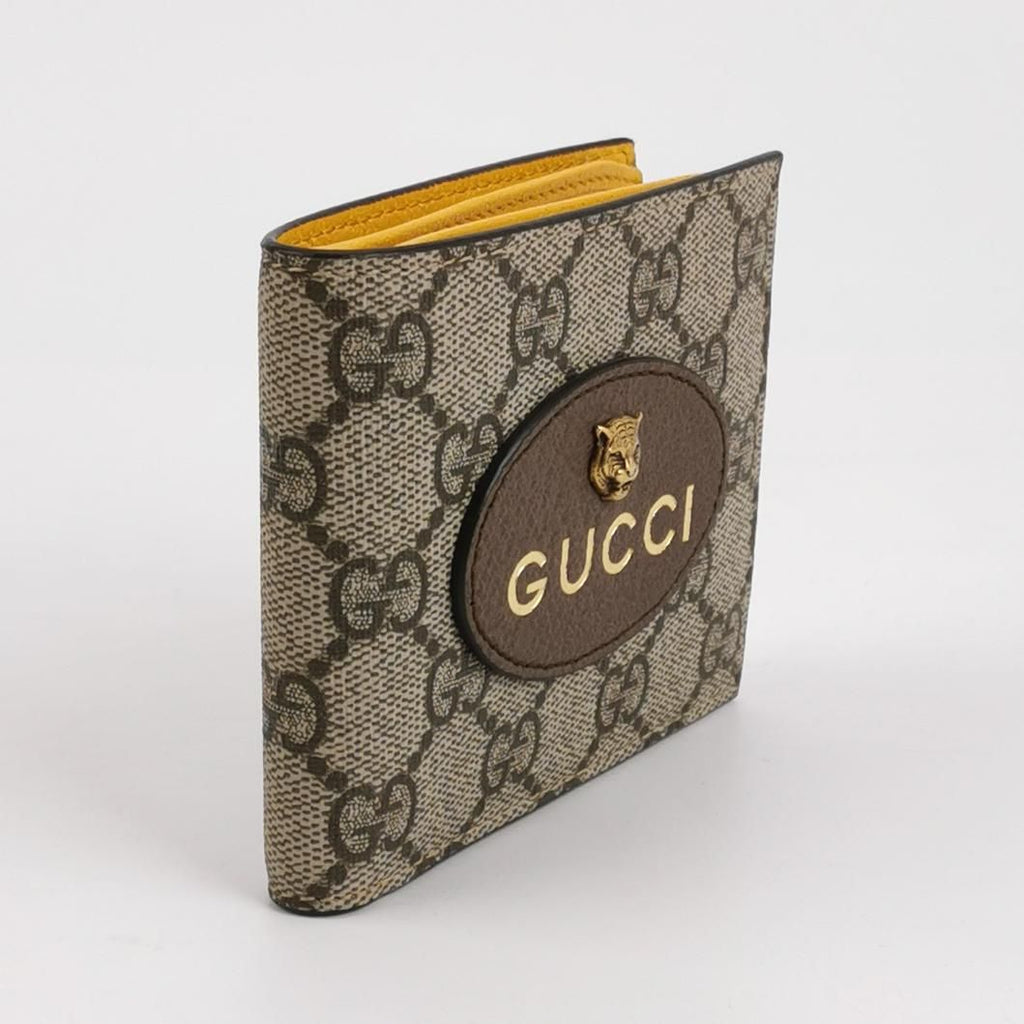 Gucci Neo Vintage Leather GG Monogram Tiger Head Logo Wallet 057850100155
