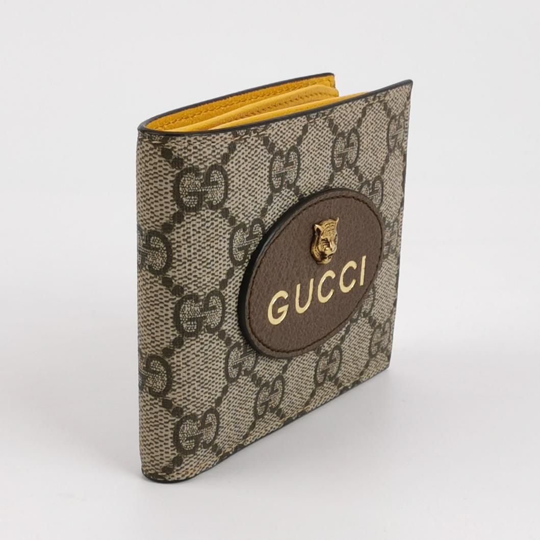 Gucci Neo Vintage Leather GG Monogram Tiger Head Logo Wallet 057850100155
