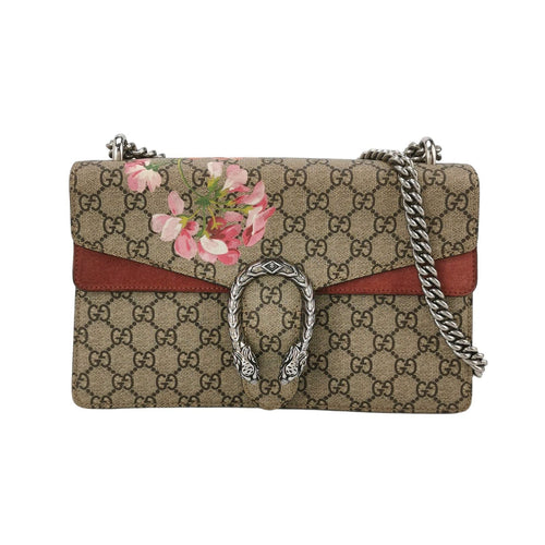 Gucci Dionysus Small Suede Floral Print Double Tiger Head Buckle Shoulder Bag 250430781173140