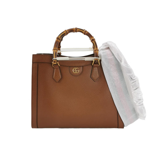 Gucci Diana Medium Leather Solid GG Logo Bamboo Handle Crossbody Shoulder Bag 250429781171055
