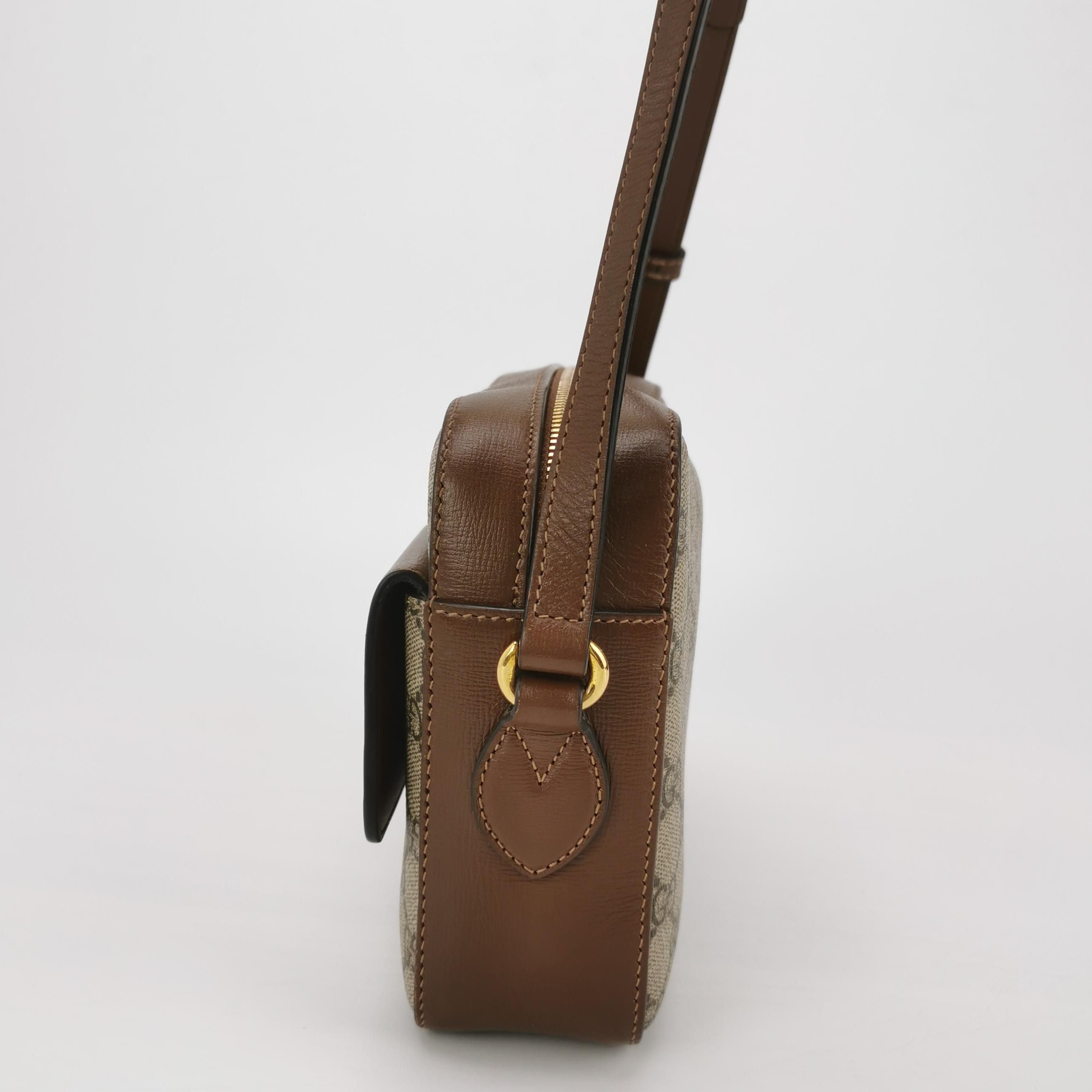 Gucci 1955 Small GG Canvas and Leather Camera Bag 2504305971172418