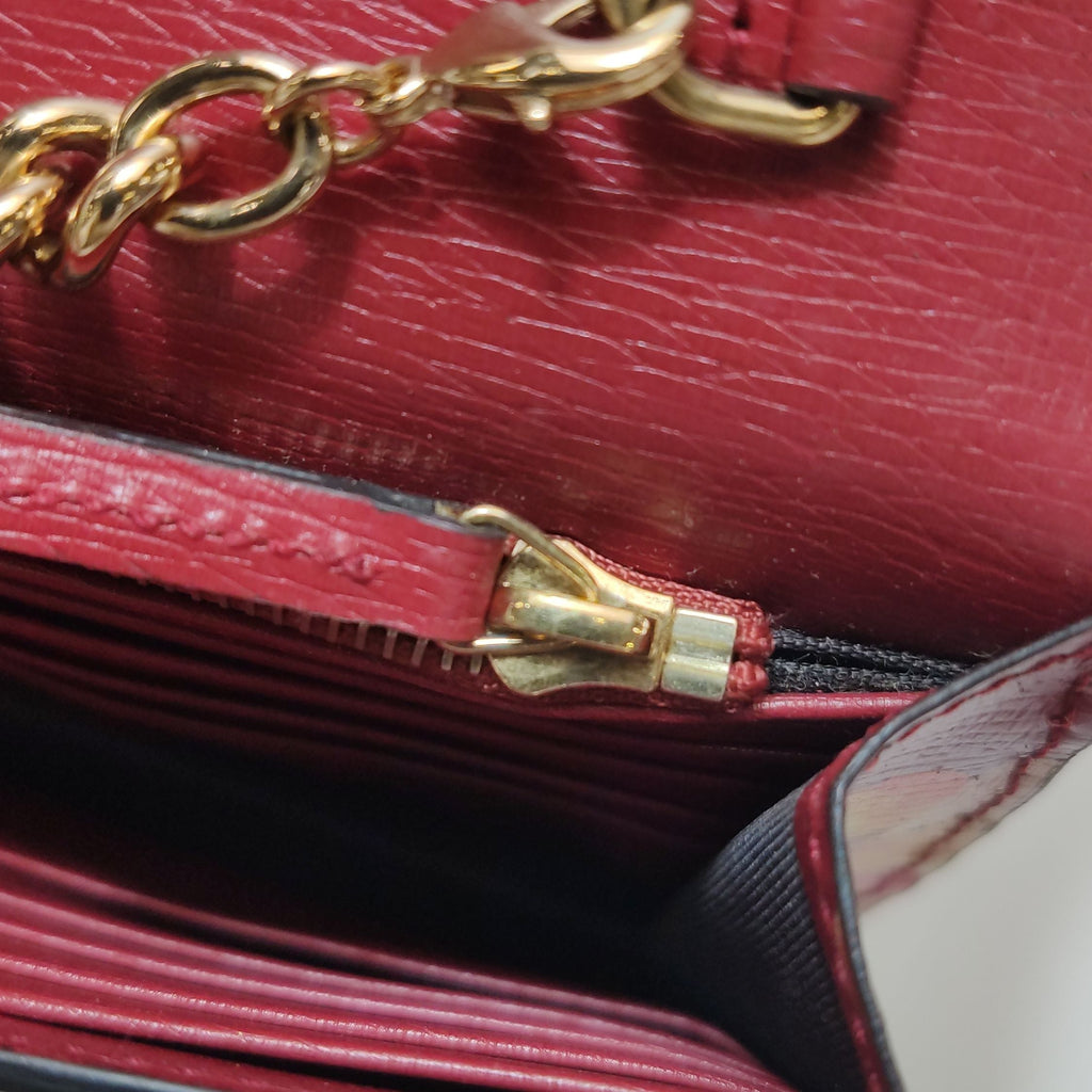 Gucci Interlocking G Leather Geranium Print Shoulder Bag 047853000311
