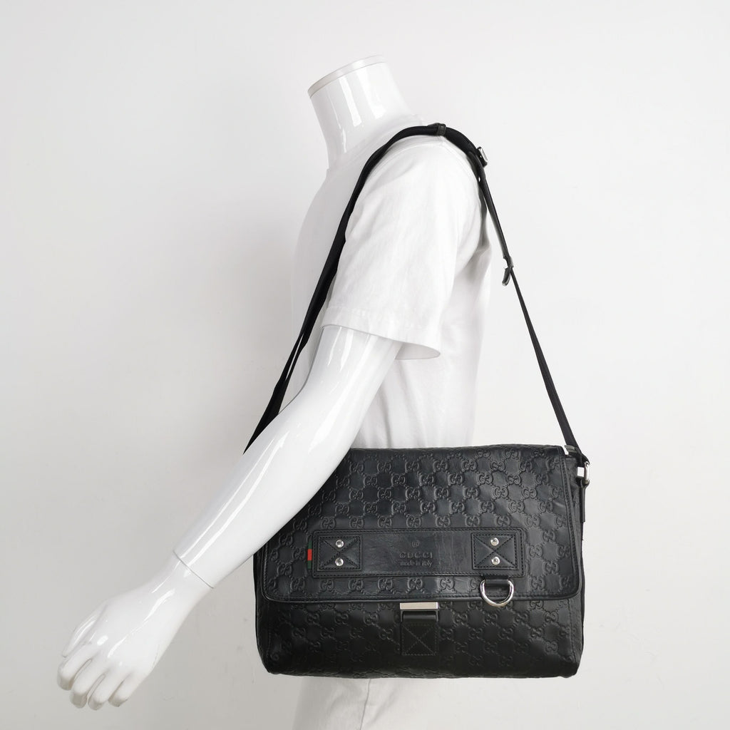 Gucci Leather Canvas Monogram Logo Shoulder Bag 250429781171657