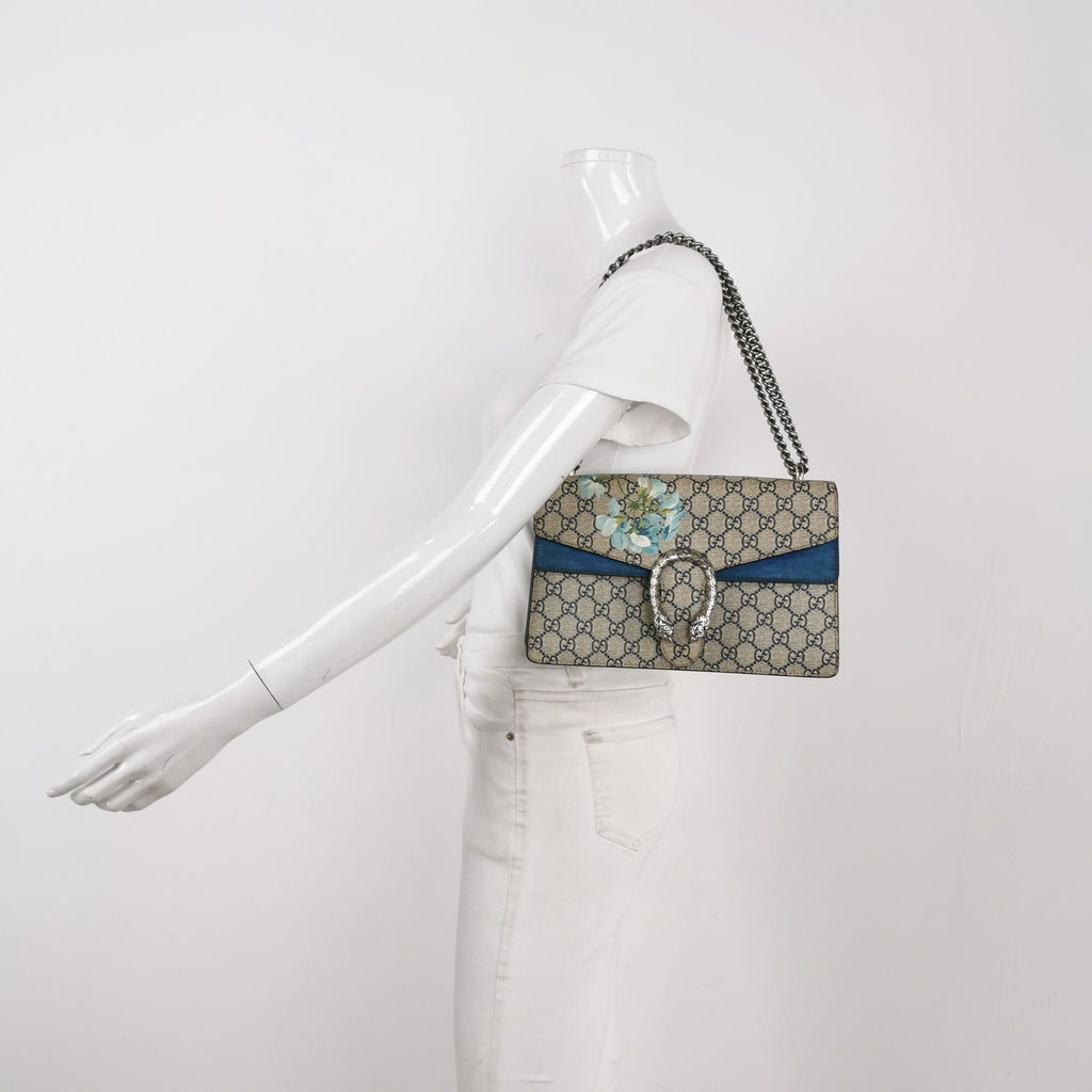 Gucci Dionysus Small Suede Floral Print Double Tiger Head Buckle Shoulder Bag 250430781173149