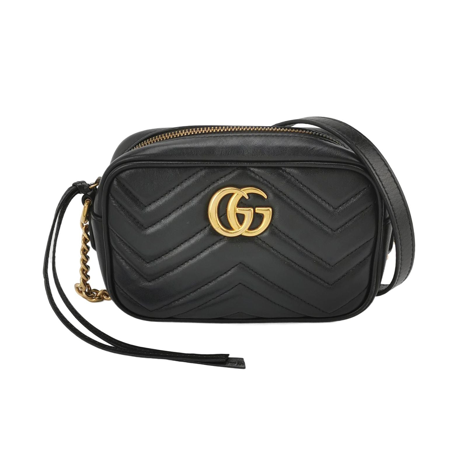 Gucci GG Marmont Mini Leather V-Stitch Double G Logo Camera Crossbody Shoulder Bag 250430781172422