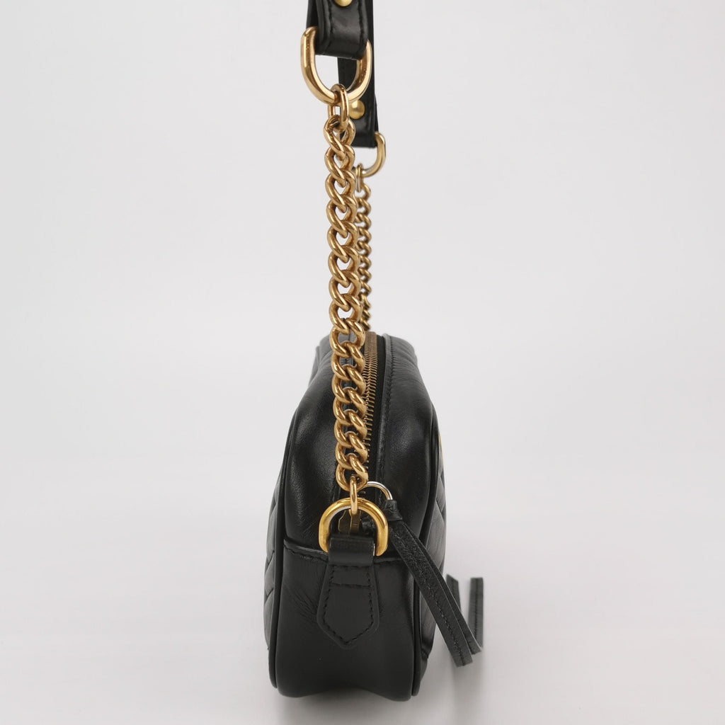 Gucci GG Marmont Mini Leather V-Stitch Double G Logo Camera Crossbody Shoulder Bag 250430781172422