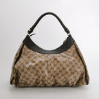 Gucci Abbey Leather Coated Canvas GG Monogram D-Ring Shoulder Bag 250430781172975