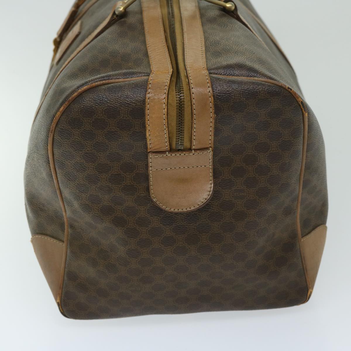 CELINE Macadam Canvas Boston Bag PVC Brown Auth 68169