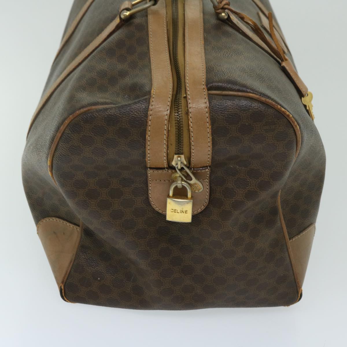 CELINE Macadam Canvas Boston Bag PVC Brown Auth 68169