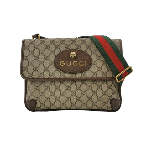 Gucci Neo Vintage Medium GG Monogram Tiger Head Logo Shoulder Bag 250503781176861