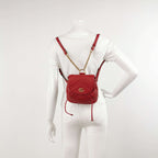 Gucci GG Marmont Leather Solid V-stitched GG Logo Drawstring Backpack 250503781176129