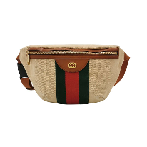 Gucci Leather and Canvas GG Logo Waist Bag Chest Bag 250502781175158