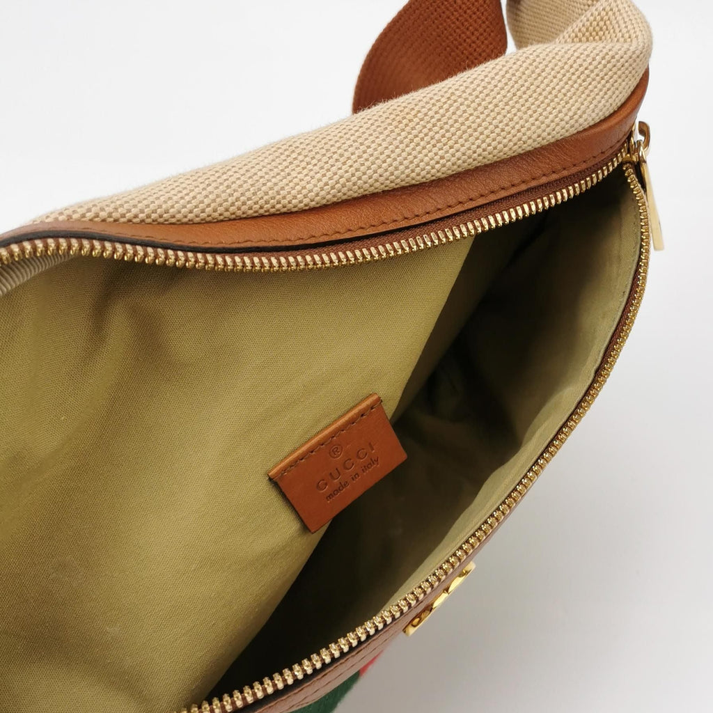 Gucci Leather and Canvas GG Logo Waist Bag Chest Bag 250502781175158