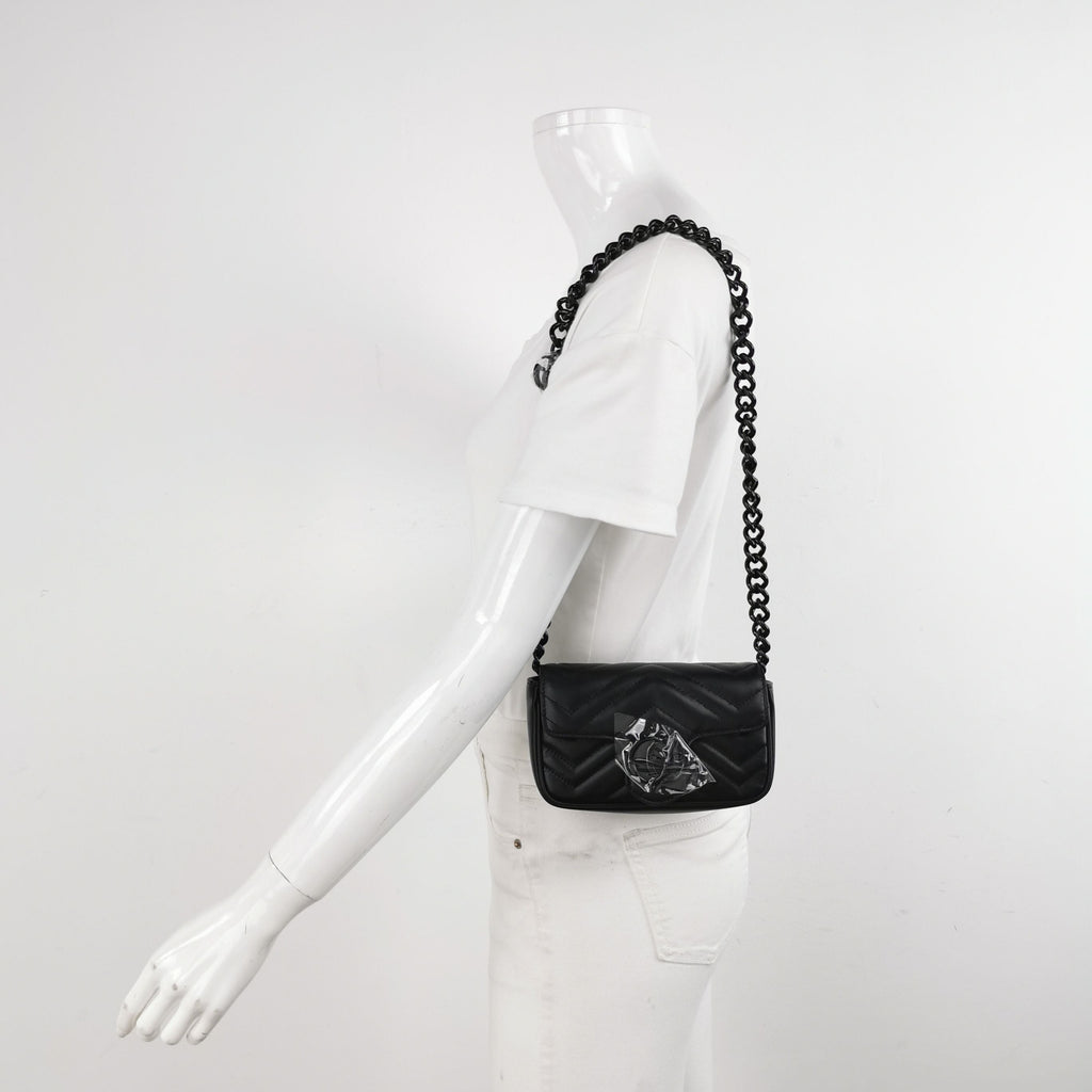 Gucci GG Marmont Mini Leather V-stitch Quilted Double G Logo Flap Shoulder Bag 250502781175562