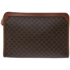 CELINE Macadam Canvas Clutch Bag PVC Brown Auth 68199