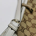 Gucci GG Canvas and Leather Zip Top Handle Shoulder Bag 250501781174503