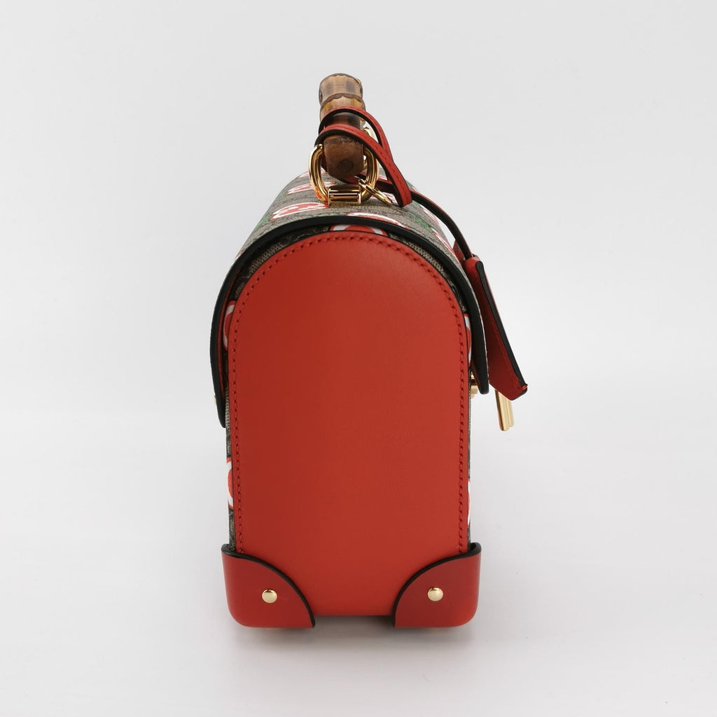 Gucci Padlock Small Leather Double G Apple Print Lock Bamboo Handle Shoulder Bag 250502781175693
