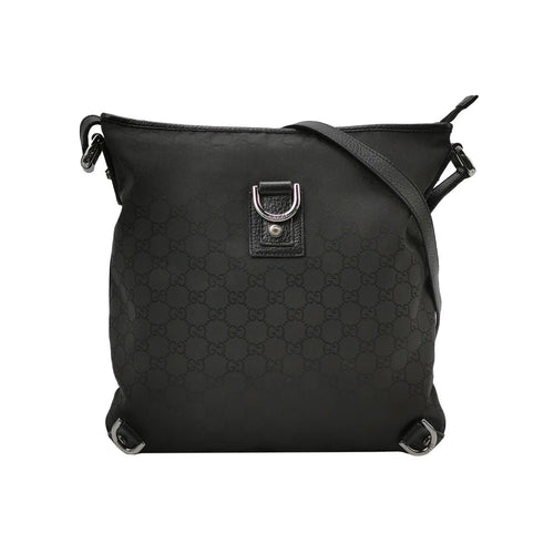 Gucci Abbey Leather and Nylon GG Monogram D-Ring Shoulder Bag 250501781174265