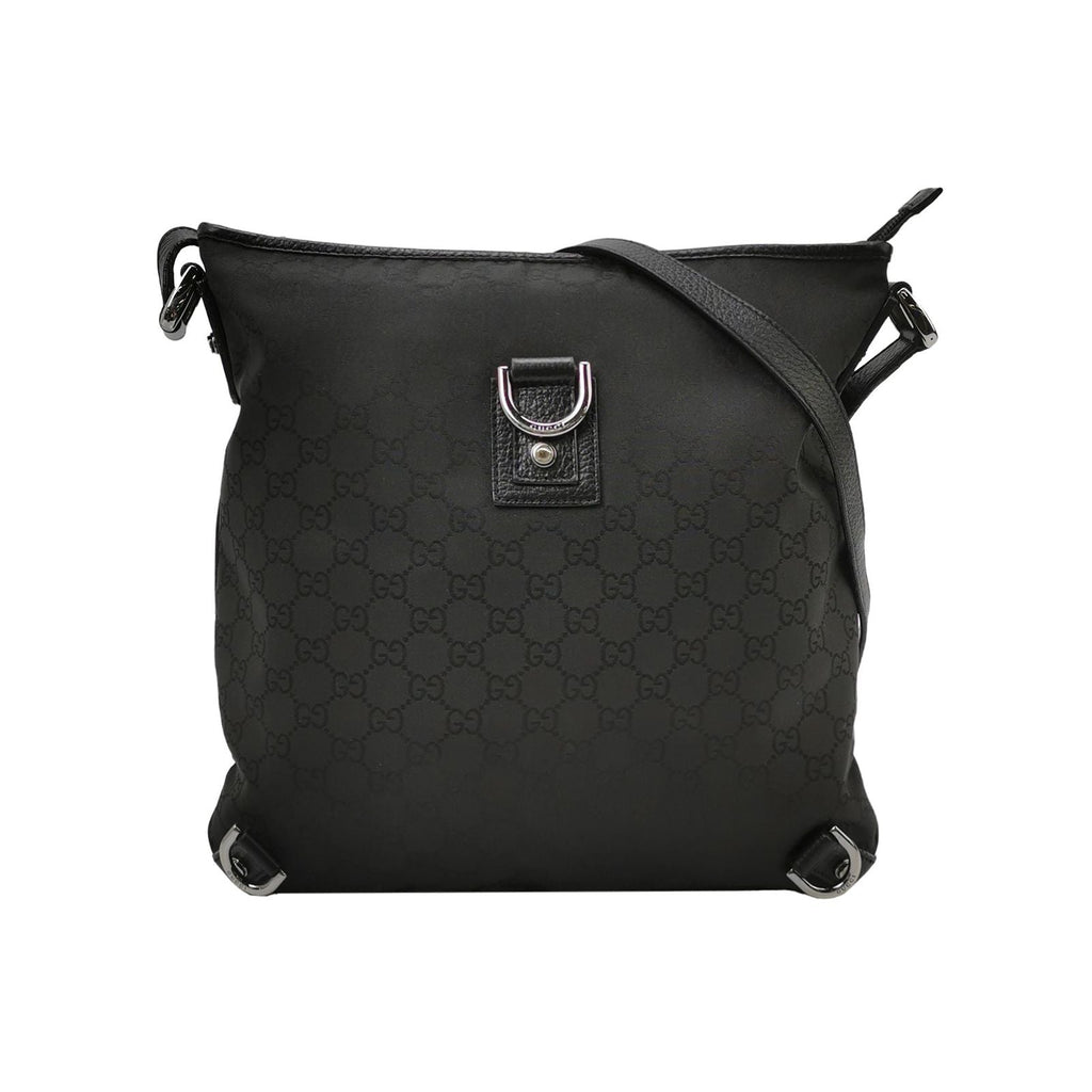 Gucci Abbey Leather and Nylon GG Monogram D-Ring Shoulder Bag 250501781174265