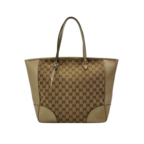 Gucci Bree Leather Canvas GG Monogram Fringe Shoulder Bag 250430781172992