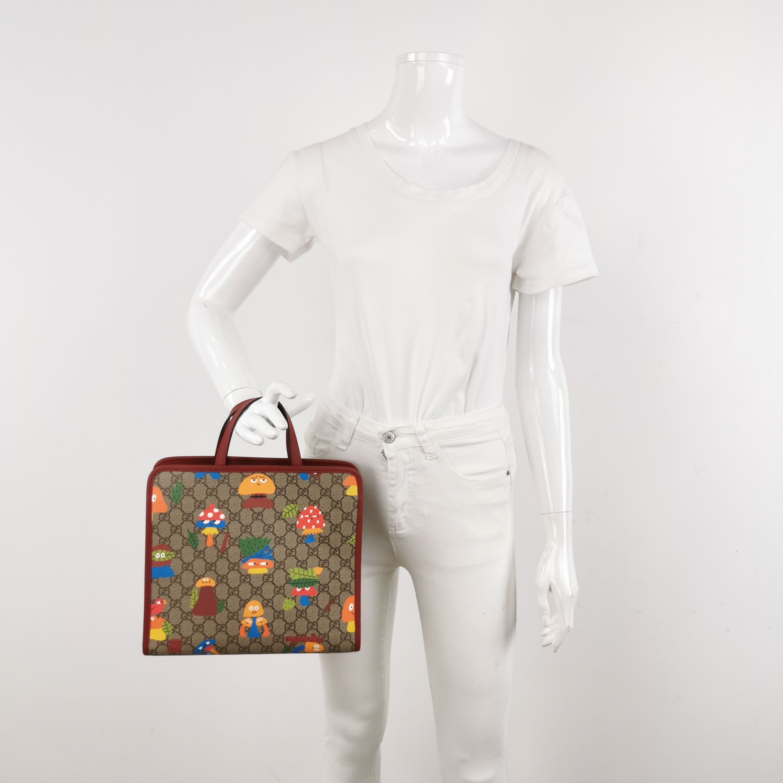Gucci Leather Cartoon Pattern GG Monogram Kids Handbag 057850201012