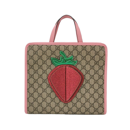 Gucci GG Canvas and Strawberry Print Children's Handbag 250430781172099