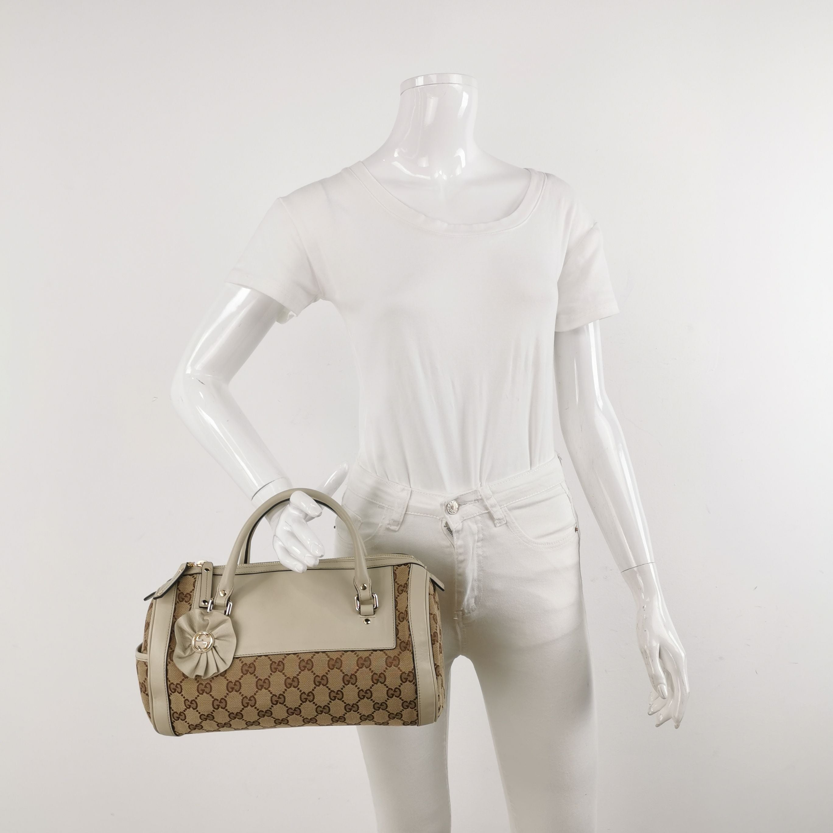 Gucci GG Canvas and Leather Top Handle Bag 250430781172029