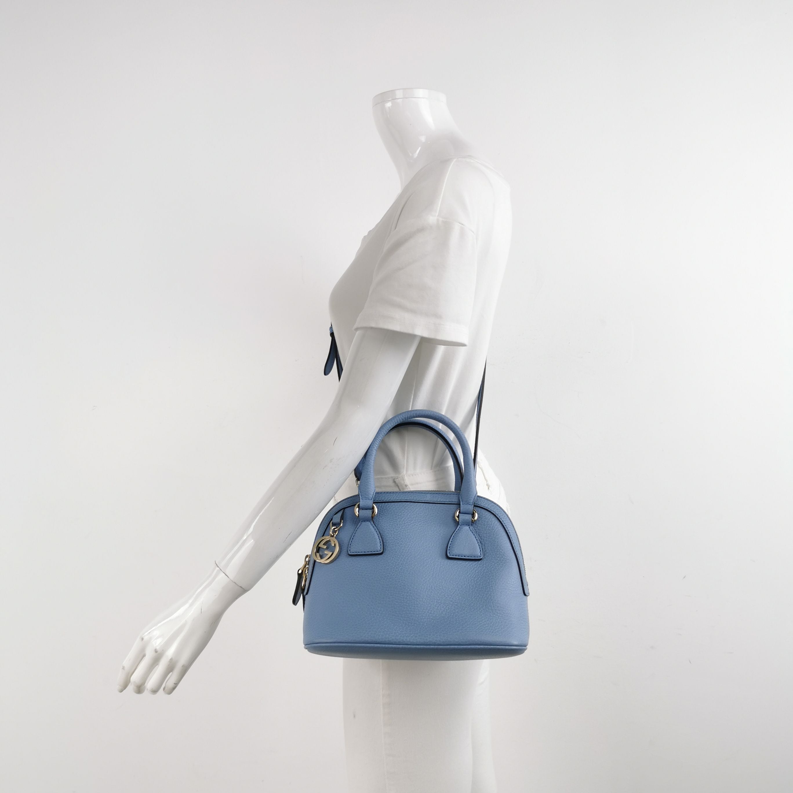Gucci Leather Solid GG Embellished Crossbody Shoulder Bag 250429781171109