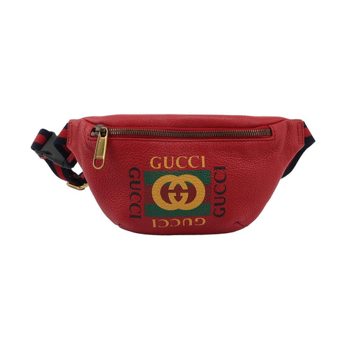 Gucci Print Leather Logo Waist Bag Chest Bag 250430781173250