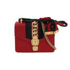 Gucci Sylvie Mini Leather Crossbody Bag with Ribbon and Metal Buckle 250430781173190