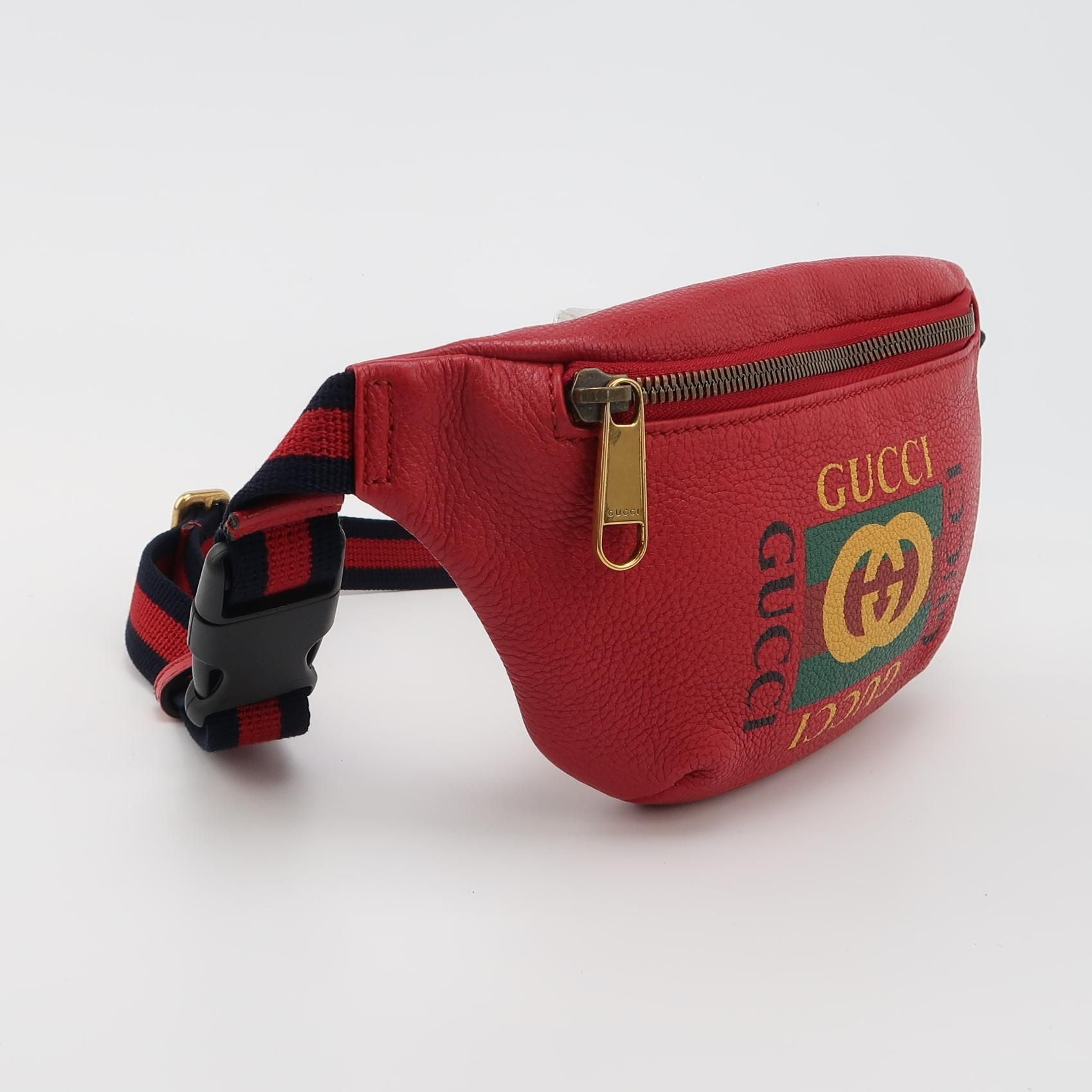 Gucci Print Leather Logo Drawstring Waist Bag Chest Bag 250430781173249