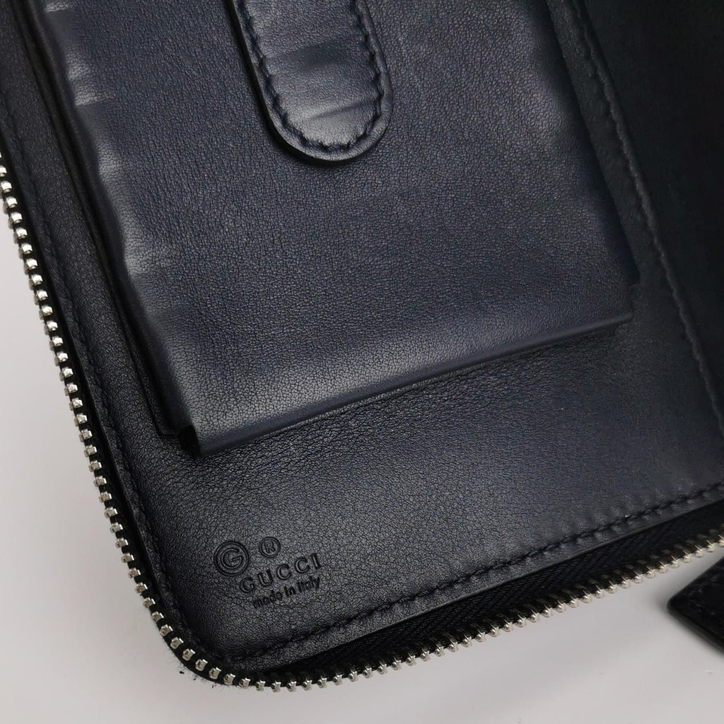 Gucci Calfskin Solid Double C Monogram Zip Top Handle Bag 250427781168488