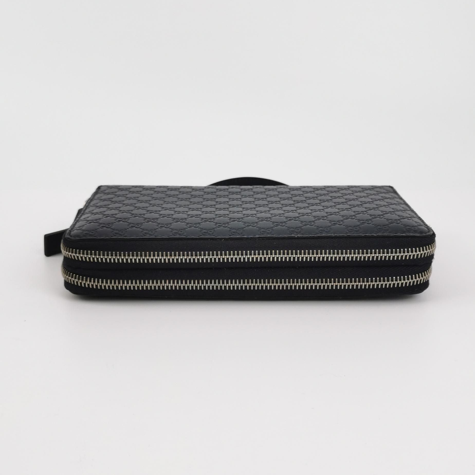 Gucci Calfskin Solid Double C Monogram Zip Top Handle Bag 250427781168488
