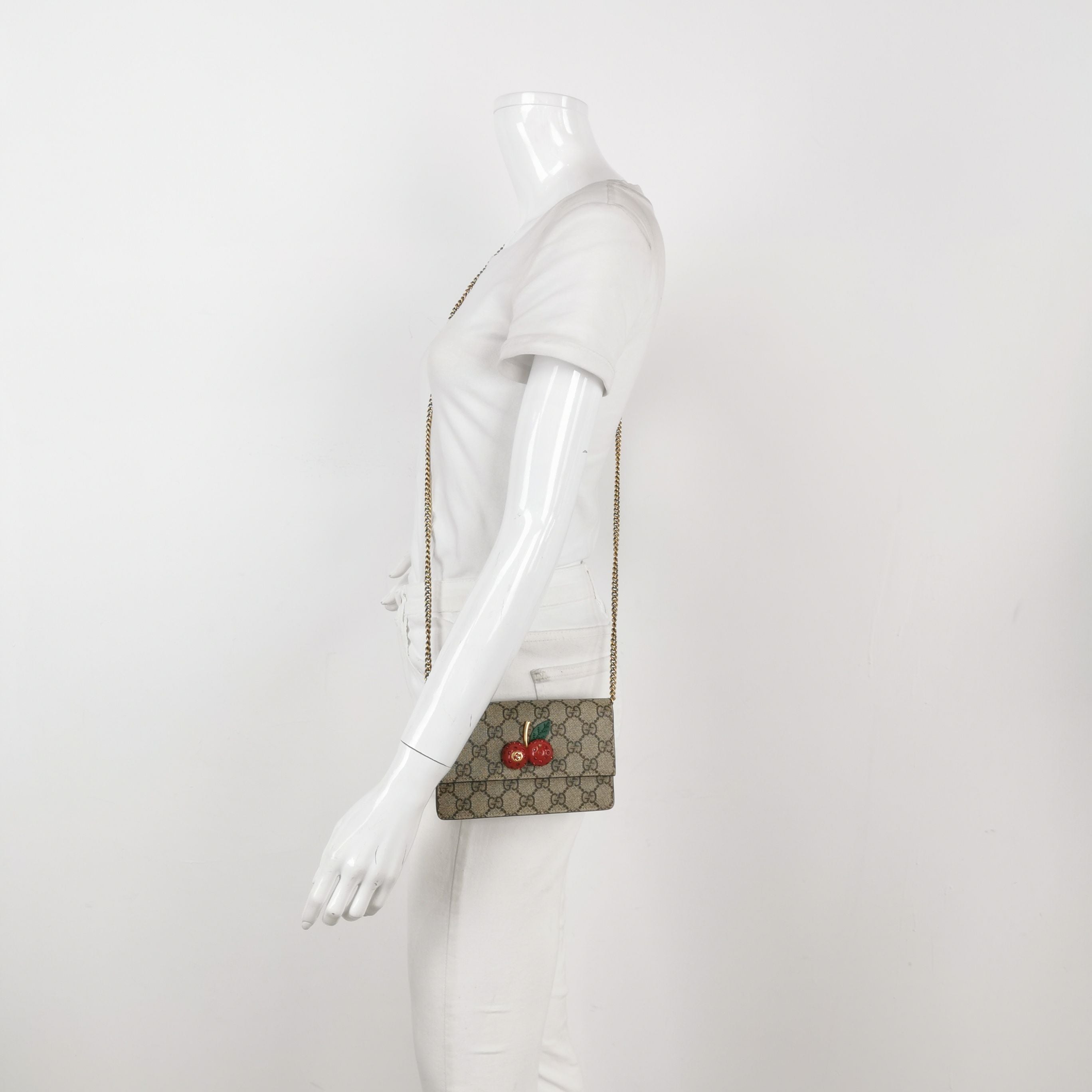 Gucci Mini GG Canvas Cherry Crossbody Bag 047852800327