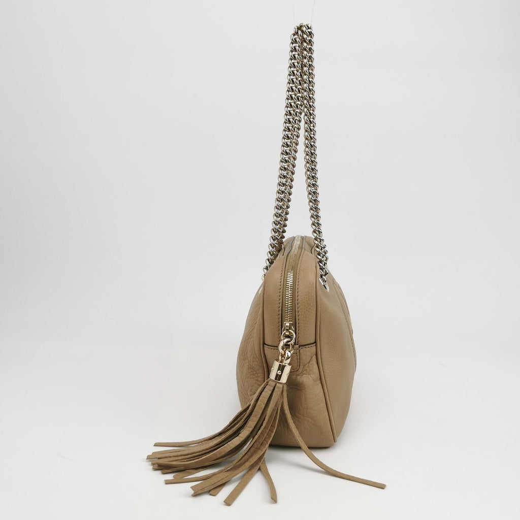 Gucci Soho Leather Tassel-Embellished GG Boston Shoulder Bag 250427781168435