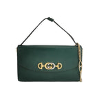 Gucci Zumi Leather Solid Double G Horsebit Crossbody Shoulder Bag 250426781166098